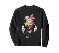 Stylish Duck Cartoon Funny Animal Pink Bandana Playful Sharp Sweatshirt