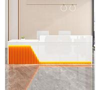 Stylish Elegant Reception Desk with Lockable Drawers & Cabinet - Modern Front Counter for Office, Retail, Salon & SOHO - Perfect for Receptionists & Customer Service