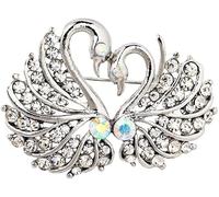 Stylish Elegant Swan Crystal Brooch Pin Bridal Luxurious Corsage Brooch Pin Party Daily Jewelry Wedding Dress Brooches for Women M Convenient design