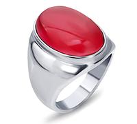 Stylish Elegant Titanium steel Pretty Rings For Men Oval Shape Charm Ladies Stone Jewelry