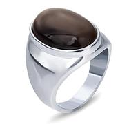 Stylish Elegant Titanium steel Pretty Rings For Men Oval Shape Charm Ladies Stone Jewelry