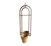 Stylish & Elegant Wall Mirror with Triple/Single Planter - Stylish Hanging Mirror with Built-In Plant Holders Indoor & Outdoor Décor for Living Rooms, Hallways, Gardens, or Office (64CM)