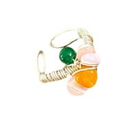 Stylish Entangled Beaded Rings with Genuine Stones Unique Design Adjustable Entangled Beaded for Everyday Wear Feeling Fashion, as described, as described