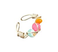 Stylish Entangled Beaded Rings with Genuine Stones Unique Design Adjustable Entangled Beaded Rings for Everyday Wear Unique Wrap