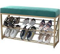 Stylish Entryway Shoe Bench with Mesh Shelves 60x25x48 cm Sturdy Load-Bearing Stool for Living Room & Hallway Available in Pink & Dark Green