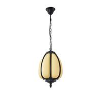 Stylish European Chaner - Creative Pumpkin Design, Metal Craft Pendant Lamp, E27 Single Head, Imitation Marble Lampshade, Suited for Corridors and Outdoor Spaces