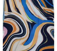 Stylish FABRIC 60" Wide Printed 4-Way Stretch Venezia Polyester Spandex Fabric by The Yard for Apparel, Headbands, Decorations, Activewear, Maternity Wear, School & DIY Crafts, Navy Blue Green, 1 Yard