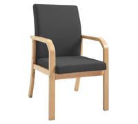Stylish Fabric Dining Chair with Armrests - Solid Wood Legs Perfect for Living Room Kitchen and Dining Room - Side Chair for Modern Home Décor