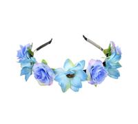 Stylish Fabric Flower Hairhoop with Leaves Birthday Party Gathering Headband Garlands Hairband for Various Event