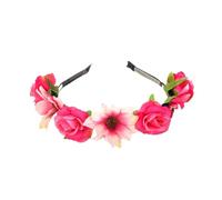 Stylish Fabric Flower Hairhoop with Leaves Birthday Party Gathering Headband Garlands Hairband for Various Event