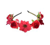 Stylish Fabric Flower Hairhoop with Leaves Birthday Party Gathering Headband Garlands Hairband for Various Event