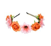 Stylish Fabric Flower Hairhoop with Leaves Birthday Party Gathering Headband Garlands Hairband for Various Event