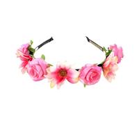 Stylish Fabric Flower Hairhoop with Leaves Birthday Party Gathering Headband Garlands Hairband for Various Event