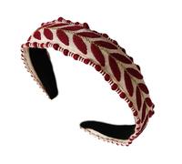 Stylish Fabric Hair Hoop Leaf Stitching Craft Wide Headband Fashion Hair Accessories For Sports Workout Activities Wide Fabric Headbands For Women