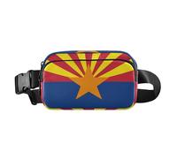 Stylish Fanny Waist Pack for Women Men Mini Sling Chest Bag with Adjustable Strap for Travel Shopping Running Arizona State Flag Az Blue Red