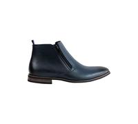 Stylish Faux Leather Chelsea Boots for Comfortable Low Ankle Design XPOSED Navy 7-Narrow Fit