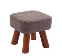 Stylish Faux Leather Foot Stool with Wooden Legs - Versatile Pouffe Chair & Upholstered Footrest for Living Room & Bedroom Perfect Shoe Changing Stool Lucky Star Design