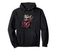 Stylish Fennec Fox Portrait Fashion Wine Glass Graphic Wild Pullover Hoodie