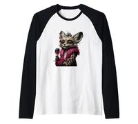 Stylish Fennec Fox Portrait Fashion Wine Glass Graphic Wild Raglan Baseball Tee