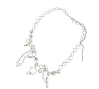 Stylish Five Point Star Button Fringe Waist Chain Adjustable Metal Belt Waist Accessory For Women Lady Party Outfit Five Point Star Button Belt Accessory