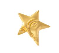 Stylish Five Pointed Star Brooch Pins For Women Gold Plated Face Designs Lapel Pin For Casual And Formal Wear Casual Style Brooch