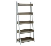 Stylish Five Tier Natural Oak Ladder Shelf Unit, Large Shelving Unit, Wooden Standing Shelves Premier Housewares Dark Brown One Size