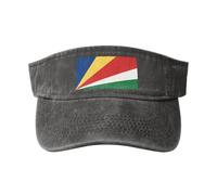 Stylish Flag of Seychelles Cowboy Empty Top Sun Hat Blank Baseball Cap for Men Women - Large Brim Sun Protection, Deep Heather, One size