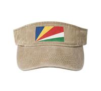 Stylish Flag of Seychelles Cowboy Empty Top Sun Hat Blank Baseball Cap for Men Women - Large Brim Sun Protection, Natural, One size