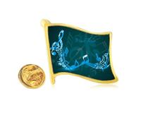 Stylish Flappg Music Notes Blue Golden Metal Flag Lapel Pin Badge