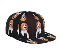 Stylish flat-brimmed baseball cap ovely Pet Dog Beagle printed baseball cap suitable for fitness and outdoor activities