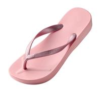 Stylish Flip Flops for Women Women's Beach Slippers; New Vacation in S Style Non Slip Slippers; Girls Fashion Outwear Flip Flops for Indoor & Outdoor Holiday Summer Vocation (Pink, 4.5)