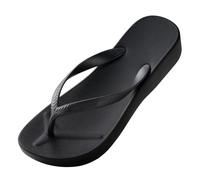 Stylish Flip Flops for Women Women's Beach Slippers; New Vacation in S Style Non Slip Slippers; Girls Fashion Outwear Flip Flops for Indoor & Outdoor Holiday Summer Vocation (Black, 3.5)