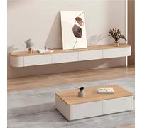 Stylish Floating TV CabinetSolid Wood Media Console with Door & Drawer SpaceSaving WallMounted TV Shelf 160cm Natural Finish Modern Home Entertainment Storage Unit
