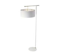 Stylish Floor Lamp With Silver Metallic Shade And Polished Nickel Finish