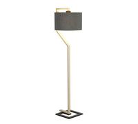 Stylish Floor Lamp With Whale Shade In Cream And Dark Grey Metal Base - Led E27 Compatible