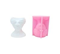 Stylish Flowerpot Silicone Mold Concrete Human Face Shape Flowerpot Molds Cements Silicone for Vase Unique Flower Vase Mold