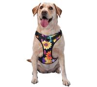 Stylish Flowers Premium Dog Harness for Small, Medium, and Large Dogs – Durable, No Pull with Reflective Straps and Quick Release BucklesX-Large