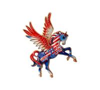 Stylish Flying Horse Pin 250 Year Celebration Enameled Wing Badge for Women Men Independence Themed Flying Horse Pin