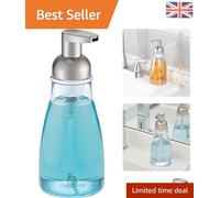 Stylish Foaming Soap Dispenser for Kitchen & Bathroom - Clear & Brushed Nickel