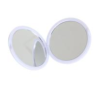 Stylish Foldable Vanity Mirrored with Regular Glass Panel Compact Cosmetic Tool Handheld Handbag Round Makeup Pocket Sized Folding