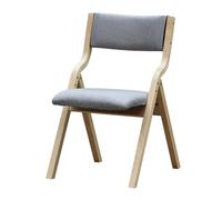 Stylish Folding Dining Chair, Solid Wood with Upholstered Seat, Space-Saving Design, No Armrest, Perfect for Home & Office, Brown Kitchen Side Chair