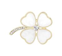 Stylish Four Leaf Brooch 3D Shell Design Stylish Jewelry Scarf Accessory Fashion Flower Pin Elegant Women Brooch, Einheitsgröße, As described