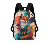 Stylish Fox Art Print Ideal Gift for Animal Lovers And Trendy Home Decor Fox in Abstract Art 3D Printed Kids Backpacks Boys Fashion School Bag Travel Backpacks School Bags for Boys Elementary School