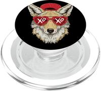 Stylish Fox Coyote with Heart Sunglasses Trendy Animal Art PopSockets PopGrip for MagSafe