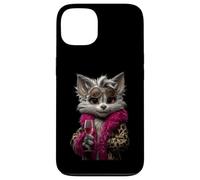 Stylish Fox Portrait Fashion Animal Wine Glass Graphic Large Case for iPhone 13