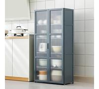 Stylish Free Standing Kitchen Storage Cabinet - 60x30x127cm Pantry Sideboard with Doors & Shelf Rack for Kitchen Living Room & Dining Room - Functional nization Solution