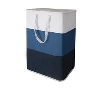 Stylish Freestanding Laundry Hamper with Portable Handles,72L Foldable Laundry Basket with Waterproof Liner,Bathroom Dirty Clothes Hamper,Multi-purpose Storage Bag Space-saving for Home,Dorm,RV(Blue)