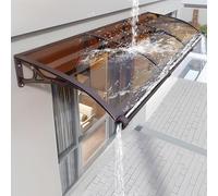 Stylish Front Door Canopy with Side Panel - Durable Glass Overhang Aluminium Alloy Bracket Rain & Snow Proof Perfect Outdoor Entryway Shelter for Weather Protection