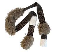 Stylish Furry Knit Neckwear For Women Adjustable Size Photo Props Heavy Duty Leopards Print Scarf Neckerchief Men
