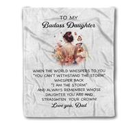 Stylish Gears to My Dear Daughter, Premium Blanket, Gift for Daughter with Quotes, Christmas Day Gift, Daughter's Day, Birthday Gifts for her (White, 60" X 80")